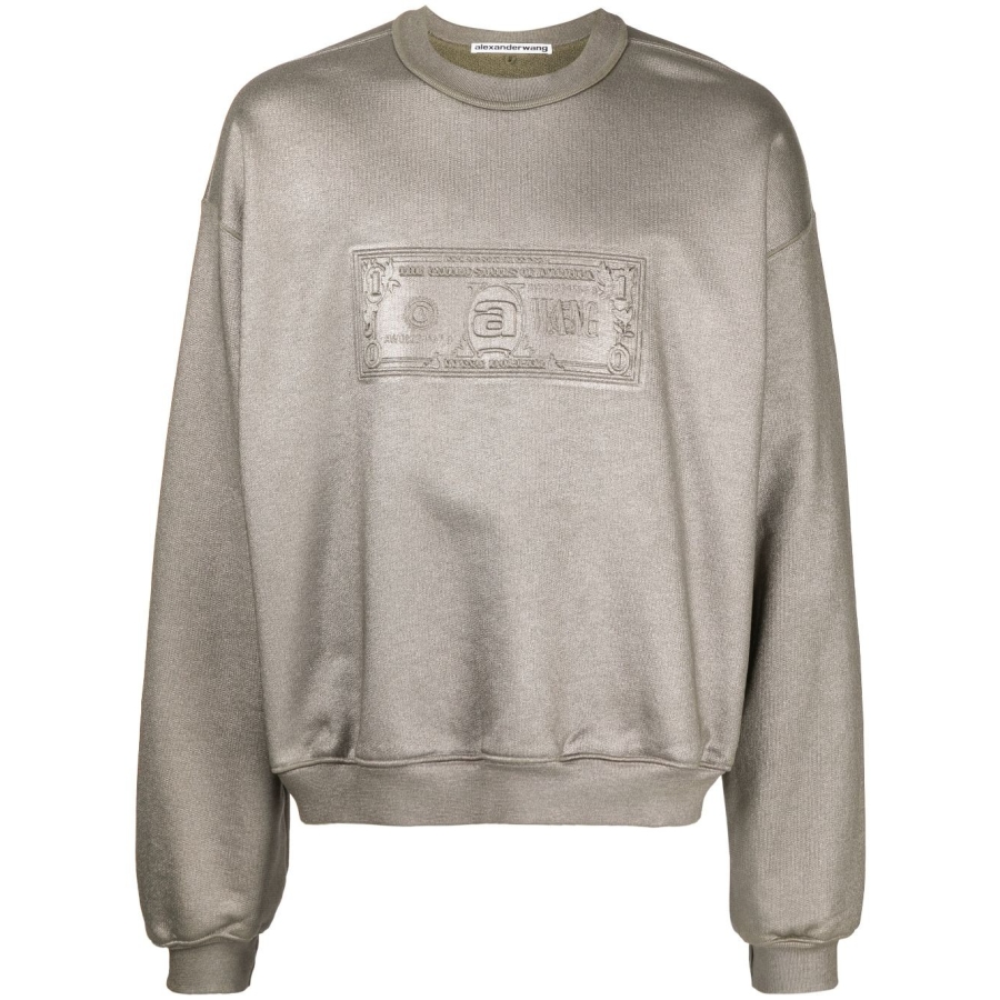 Dollar Bill Embossed Crewneck Sweatshirt