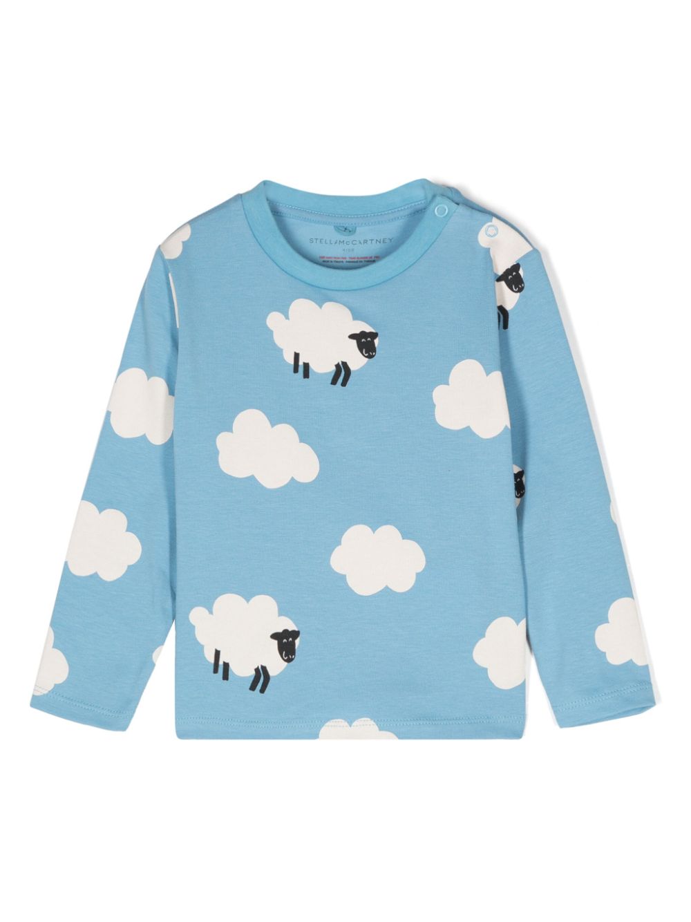 Clouds-print T-shirt - Blue