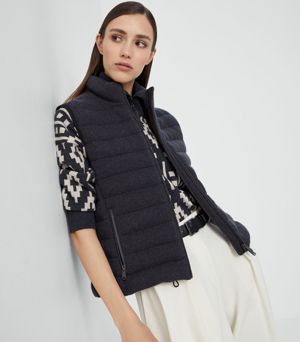 Cashmere Ribbed Down-Filled Gilet