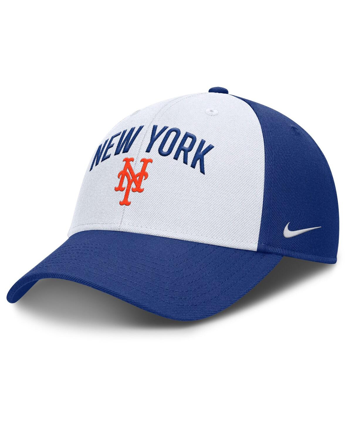 Men's White/Royal New York Mets Club Performance Adjustable Hat - White, Royal