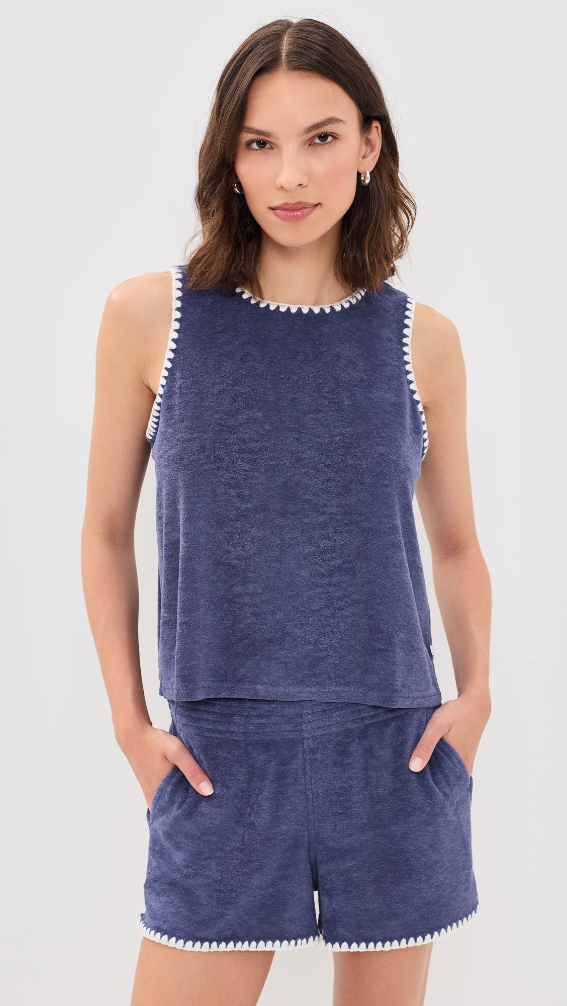 Towel Terry Shell Tank Deep Cobalt