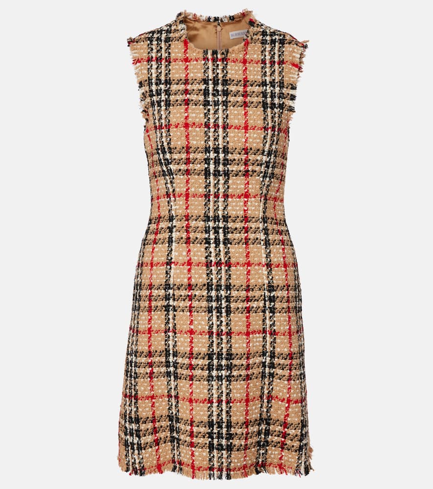 Check bouclé minidress