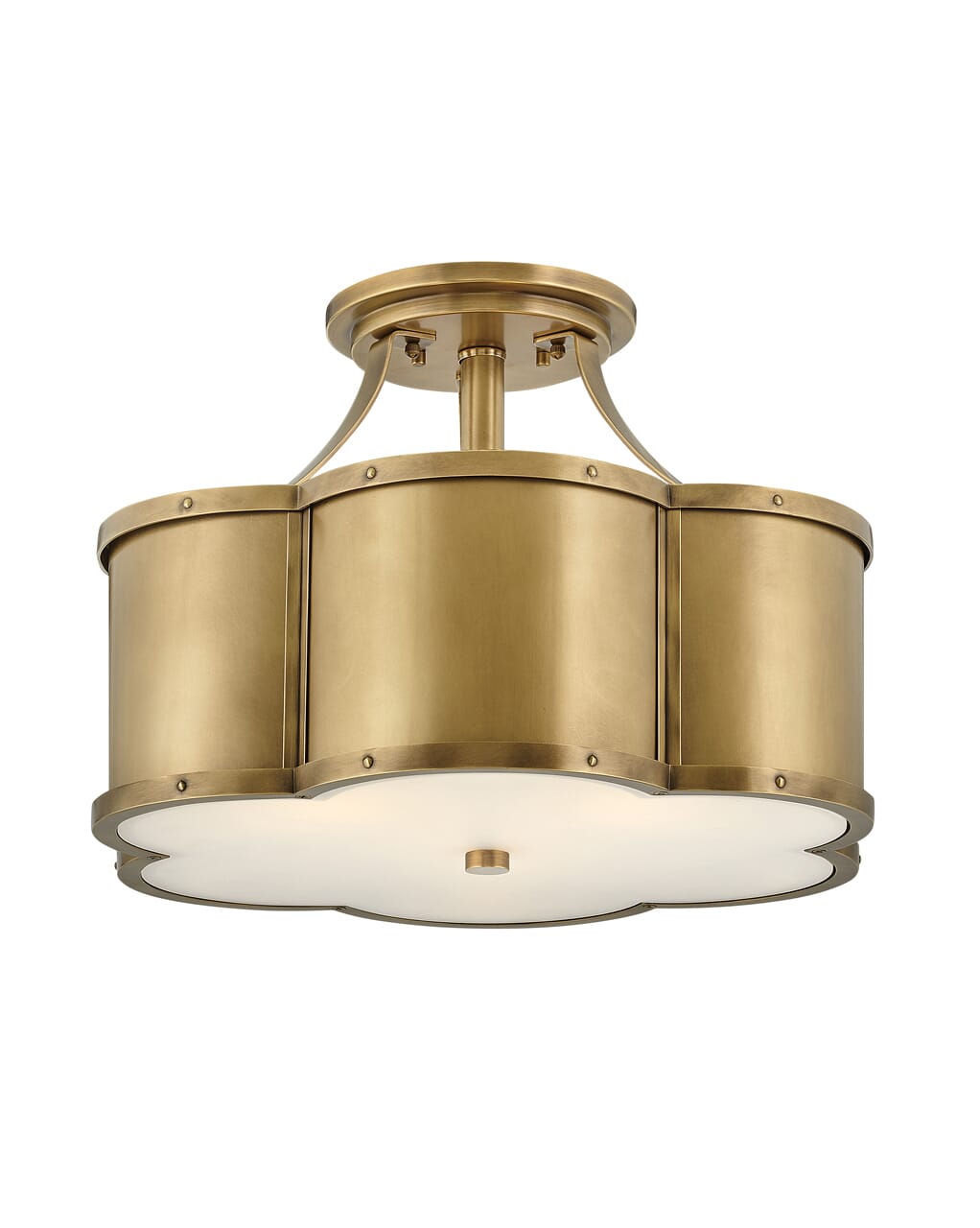 Heritage Brass LED Semi-Flush Mount from the Chance Collection