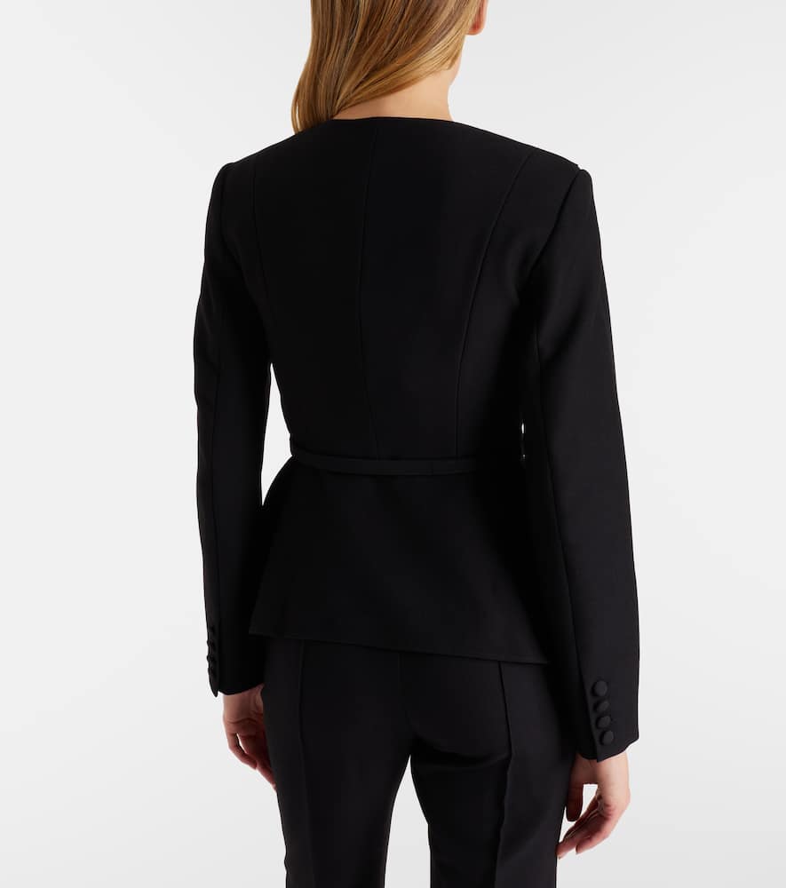 Asymmetric draped crêpe blazer