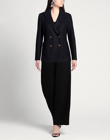 Woman Blazer Midnight blue Size 4 Wool, Cashmere