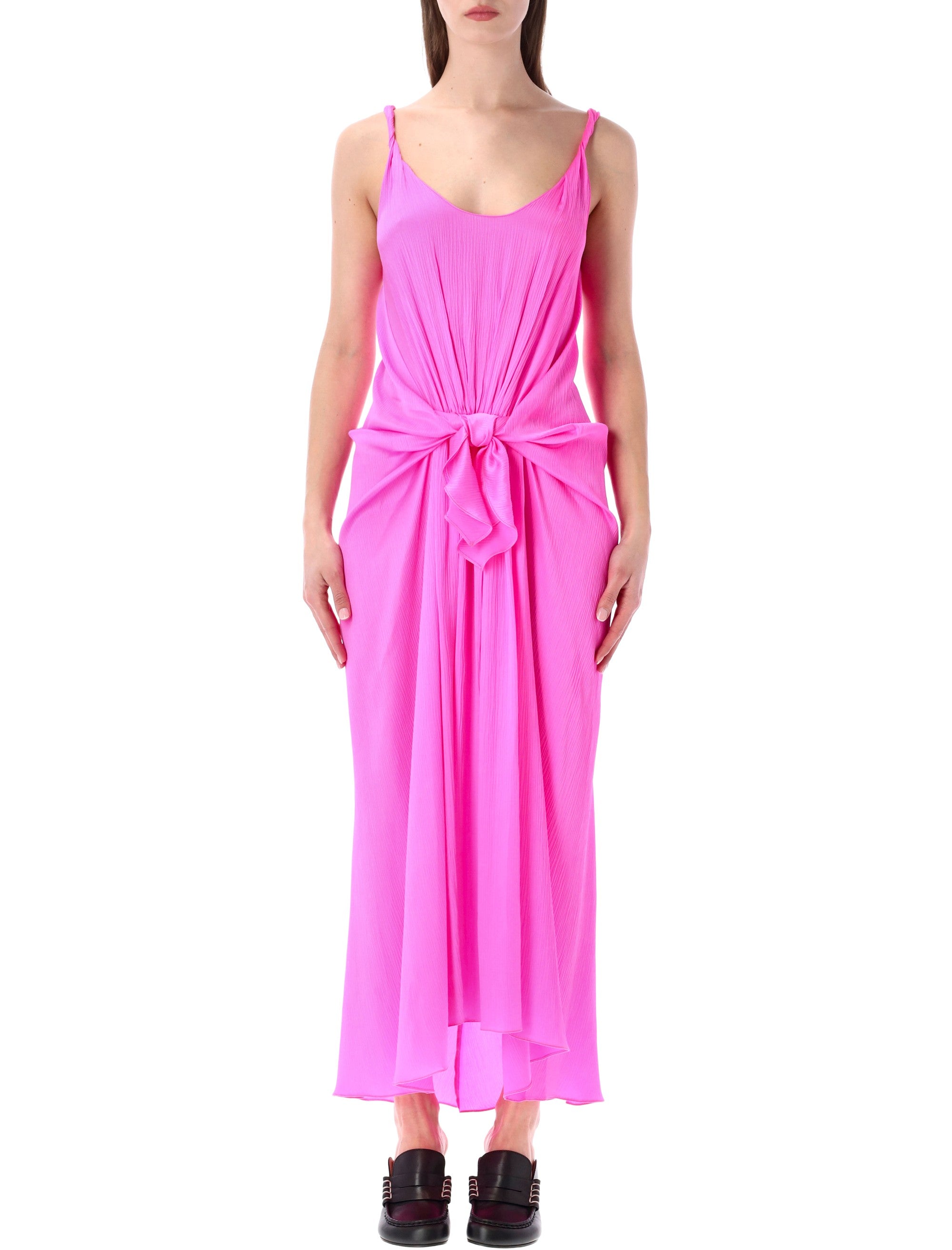 Longline Dress with Knotted Waist Tail - Women's Size 8