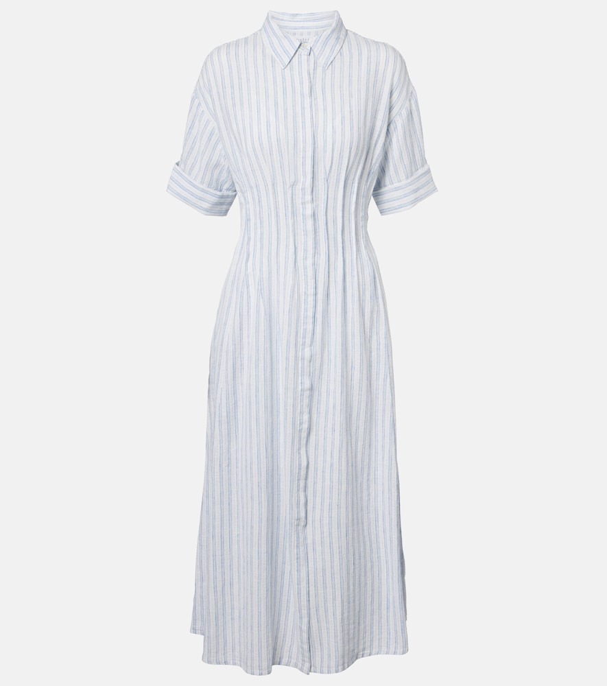 Saron striped cotton and linen shirt dress