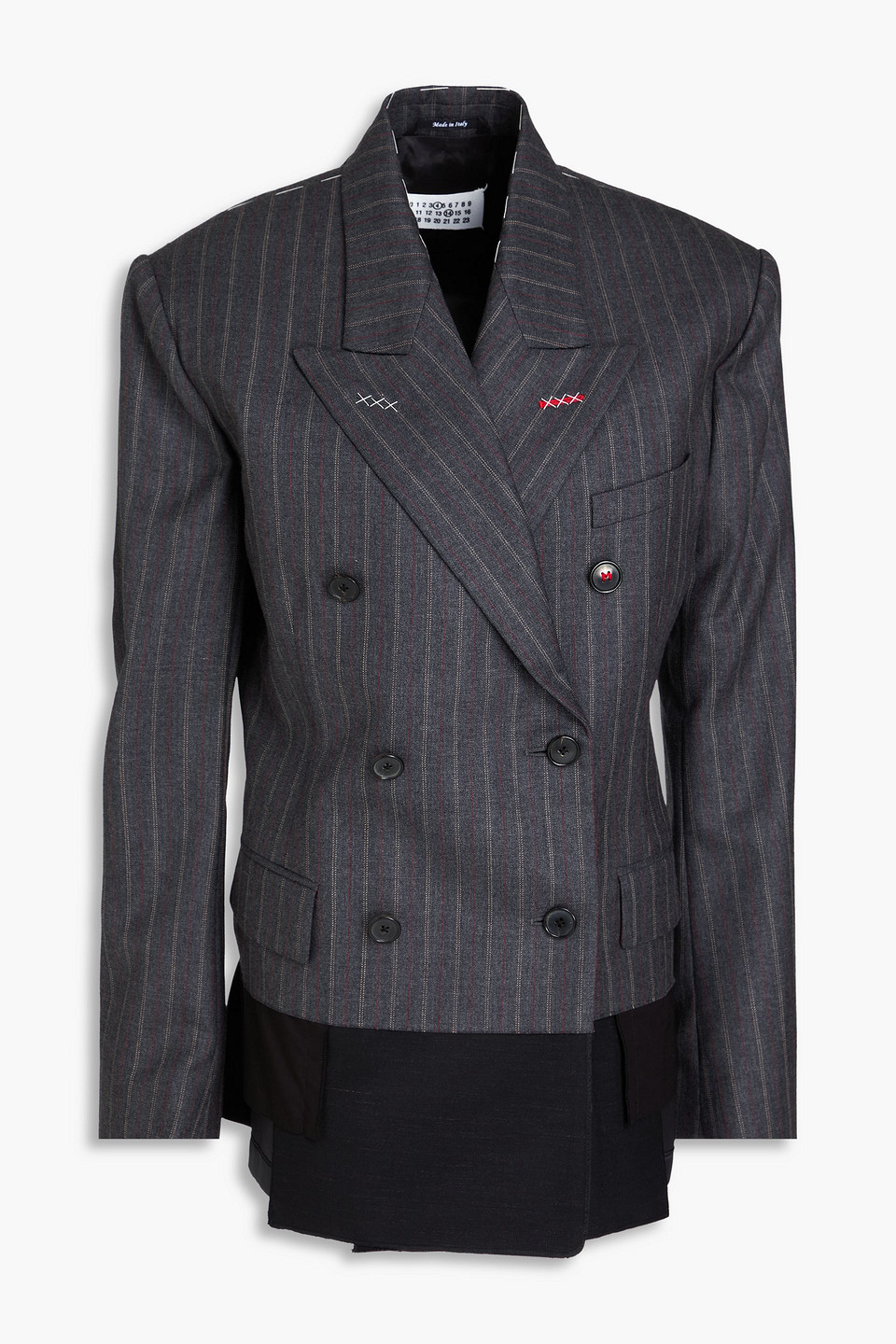Double-breasted striped wool blazer - Gray - IT 40