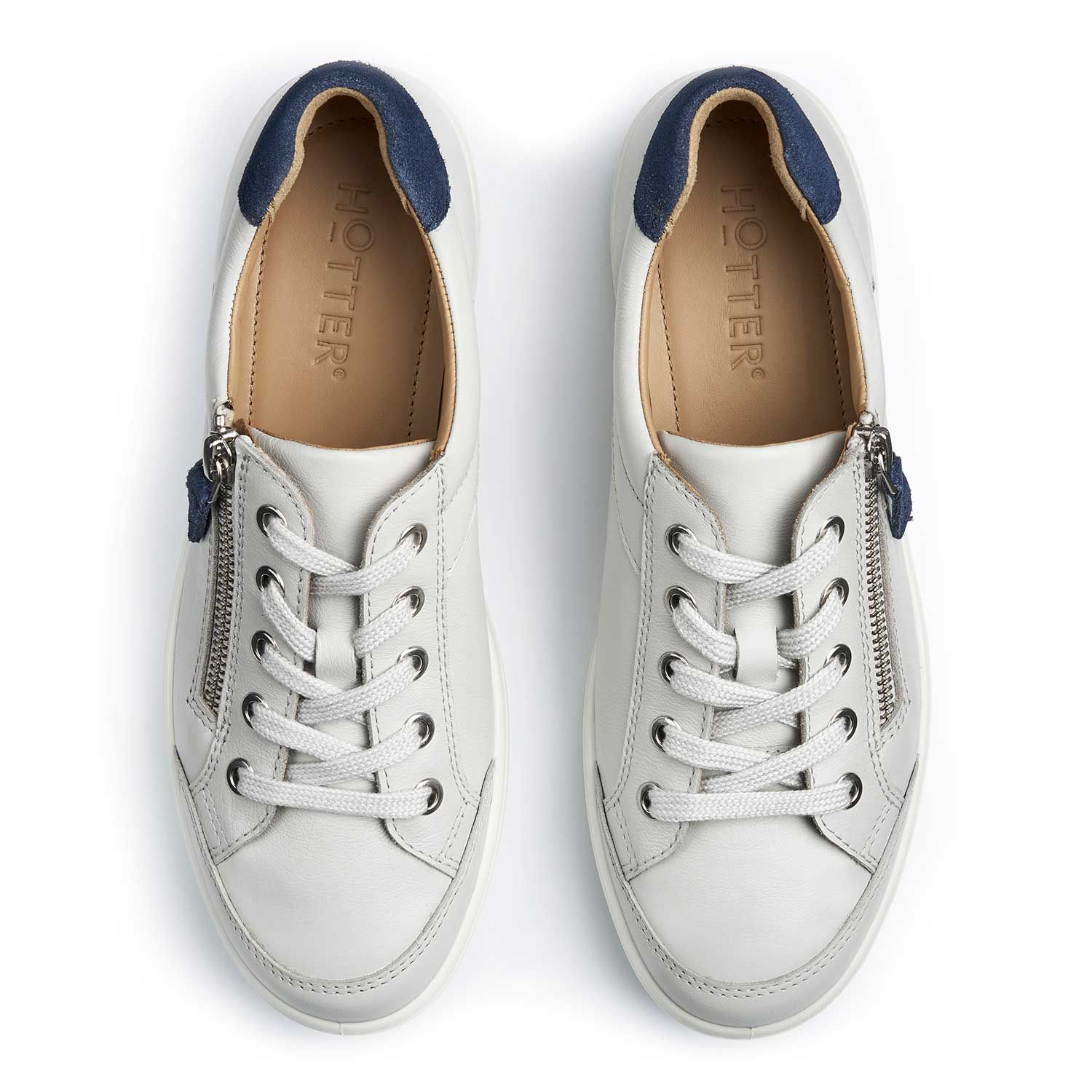 Hotter Women's 'Chase II' Deck Shoes in Light Grey