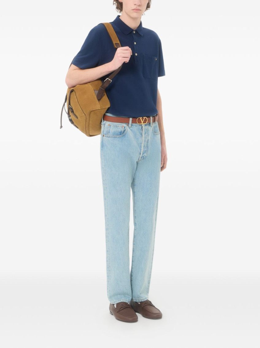 Valentino Garavani - vlogo gold cotton piqué polo shirt