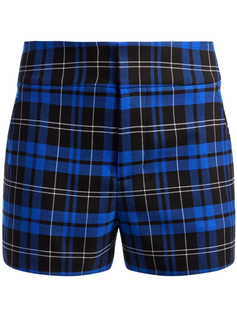 Cady high-waist check-print shorts - Blue