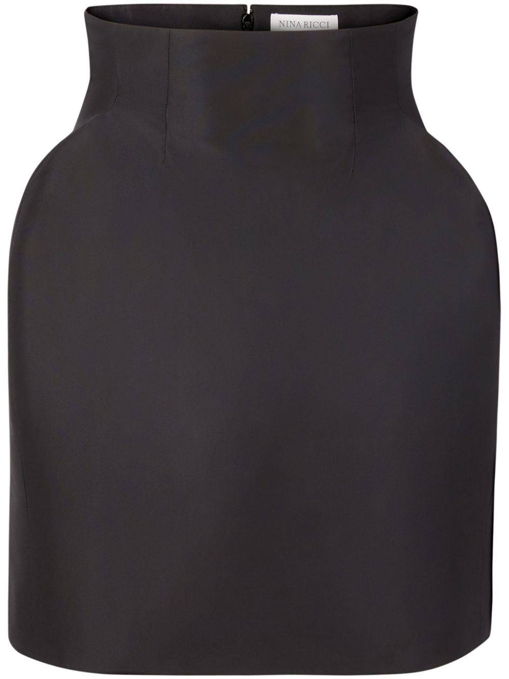Taffeta High-Waisted Mini Skirt - Black