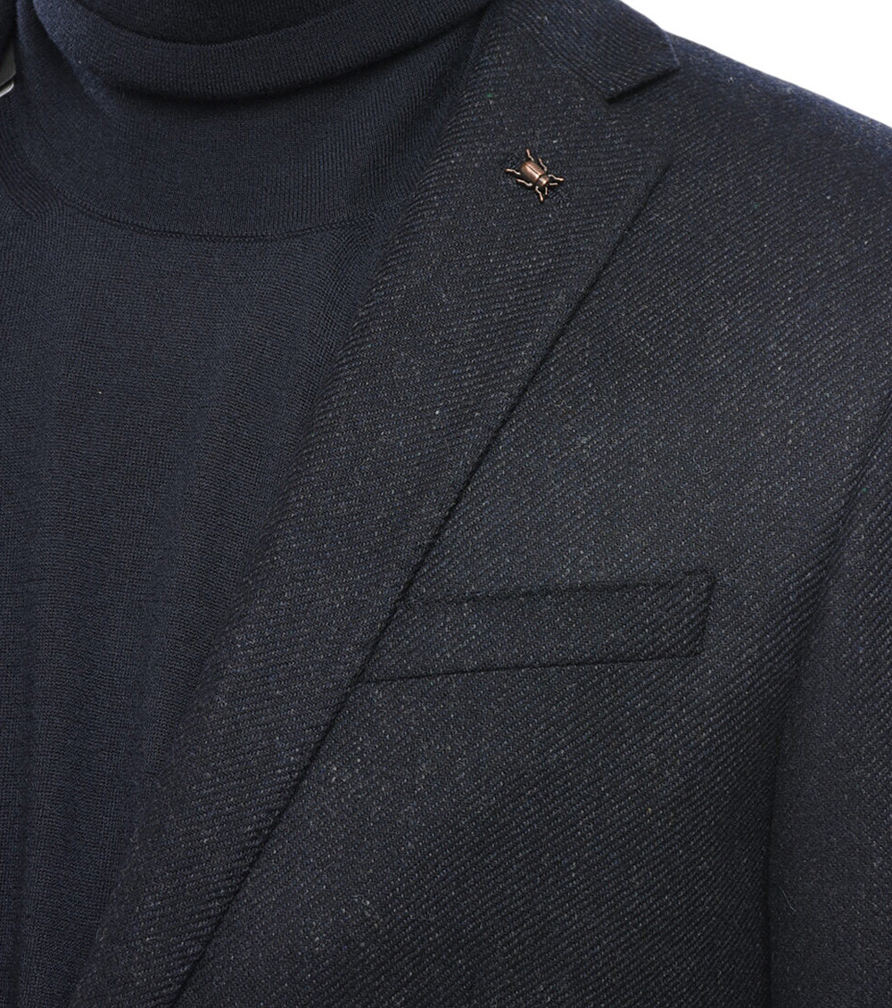 Blue Notched Lapel Blazer