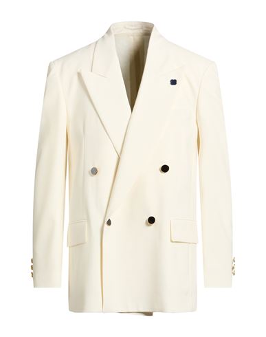 Man Blazer Off white Size 38 Polyester, Wool, Elastane