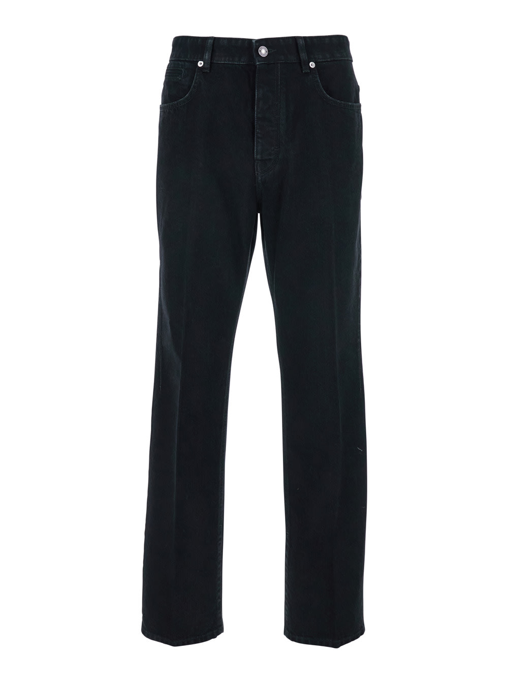 Black Jeans With Belt Loops In Denim Man