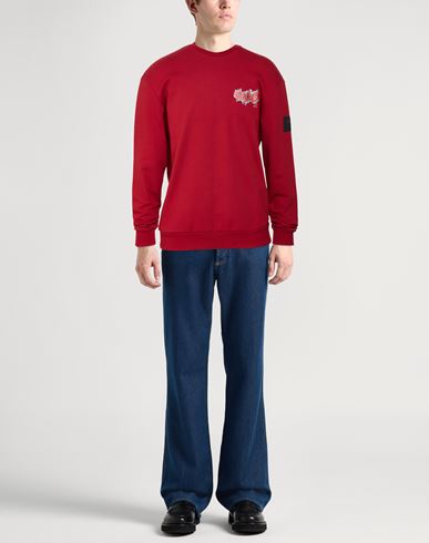 Man Sweatshirt Red Size M Cotton