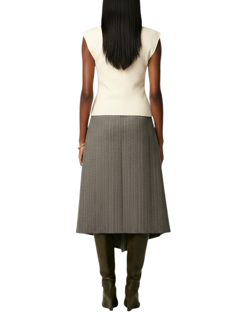 Off White Round Neck Top