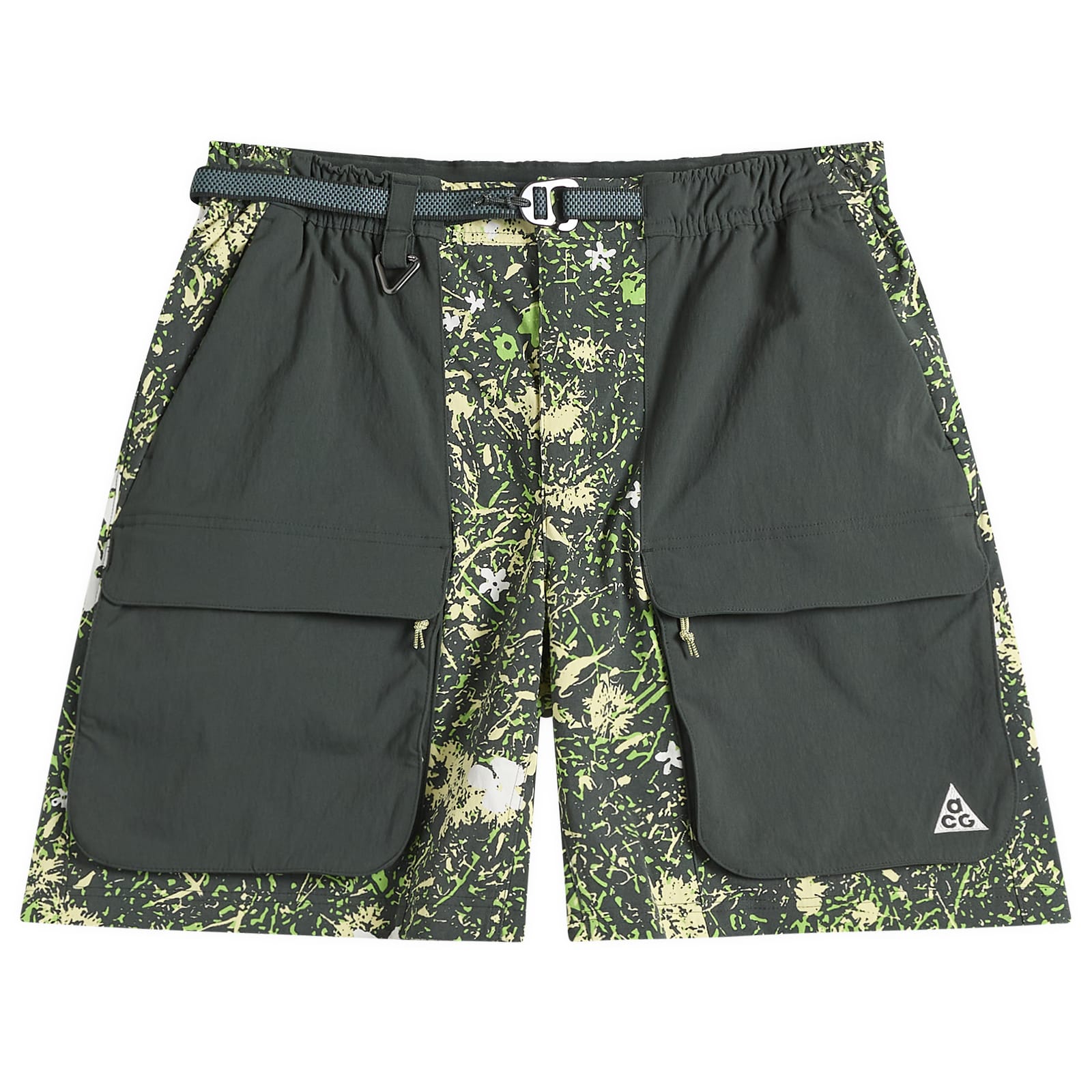 Men's ACG All Over Print Smith Summit Short in Black Spruce/Life Lime/Summit White
