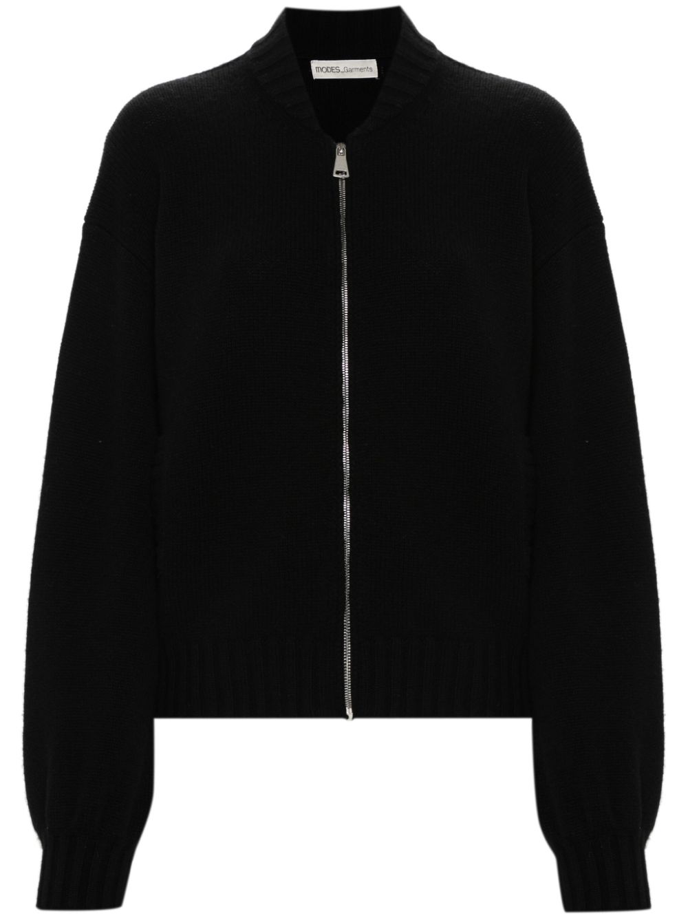 Fine-knit zip-up cardigan - Grey