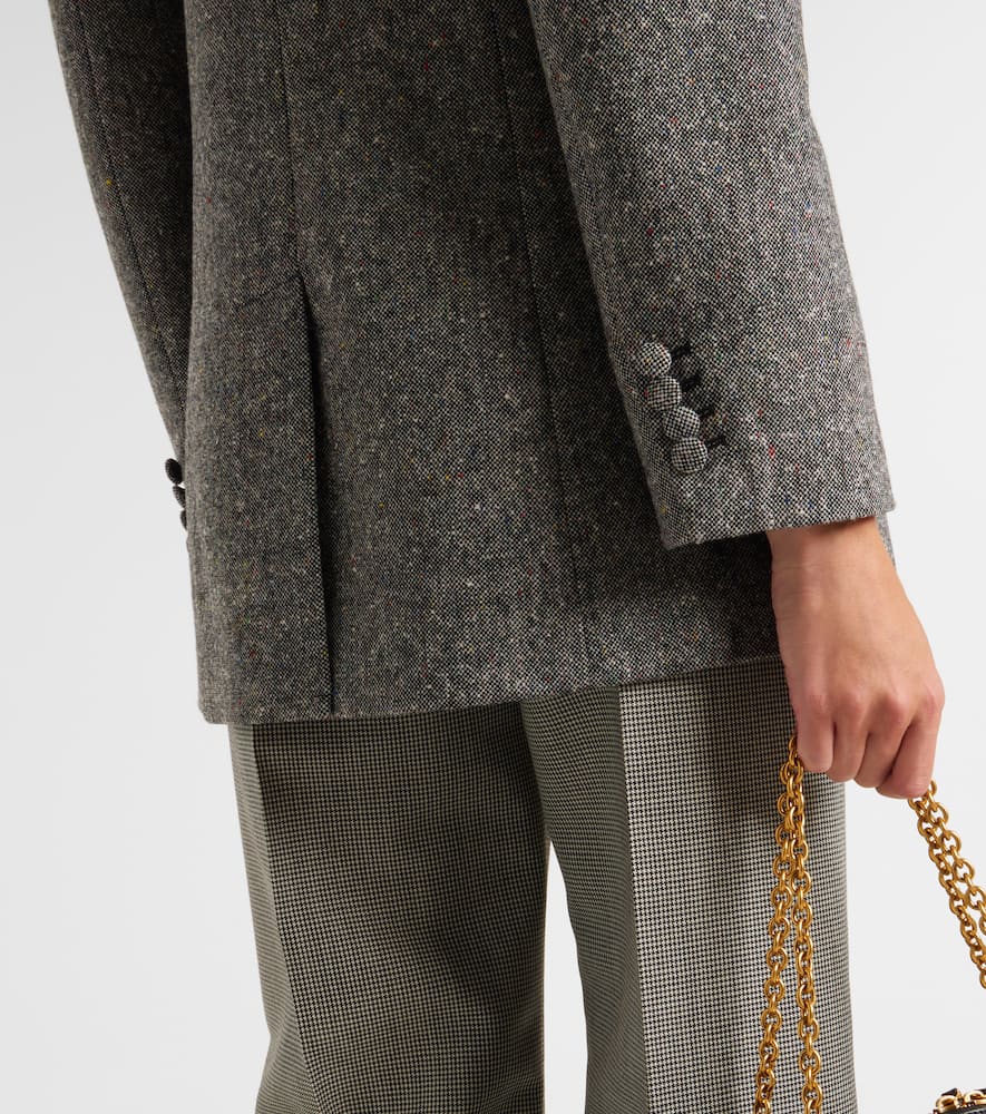 Double-breasted wool-blend blazer