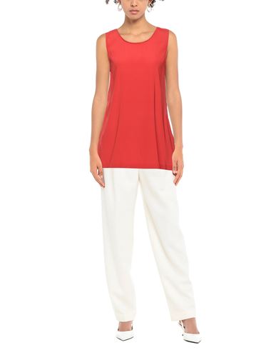 Malìparmi Woman Top Red Size 6 Silk, Elastic fibres