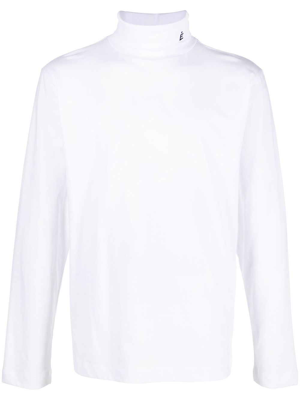 Logo-embroidered roll neck sweater - White