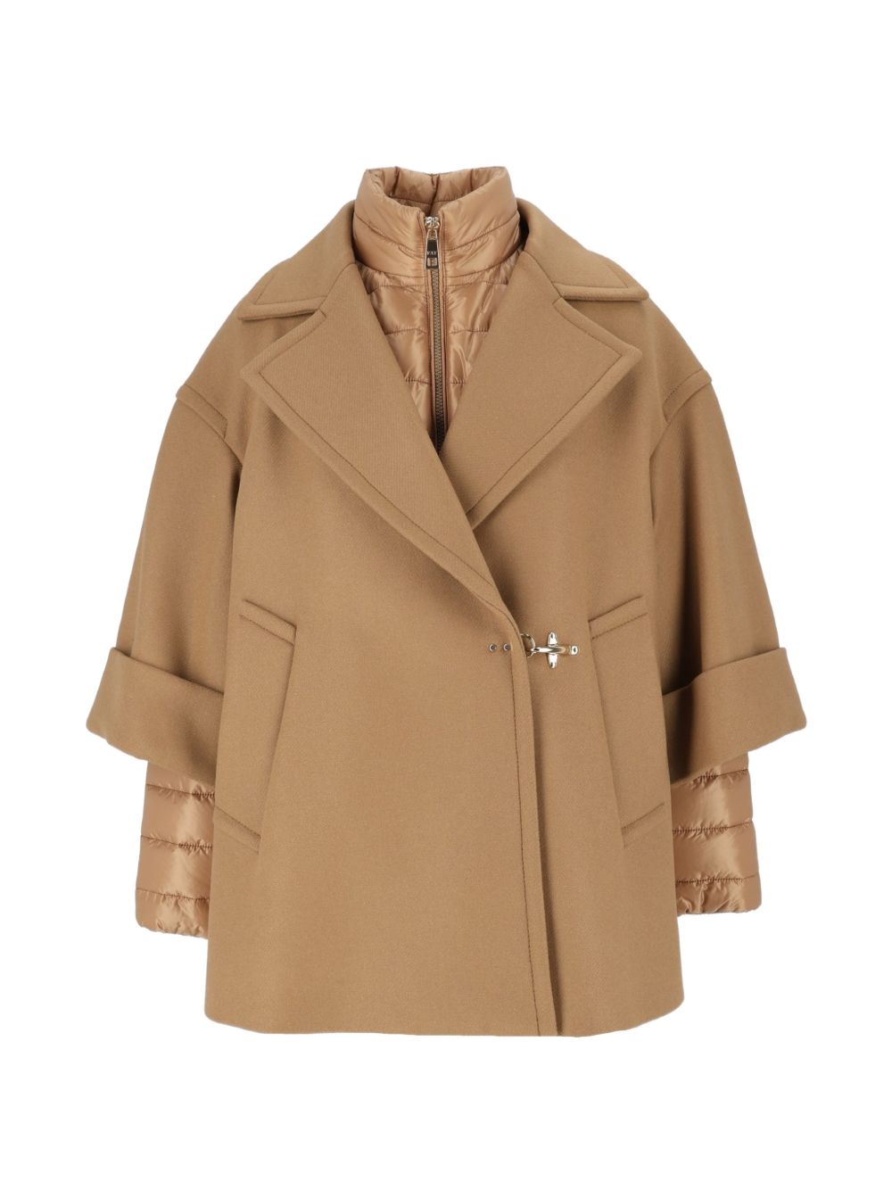 Wool and Cashmere Cape Coat — Camel