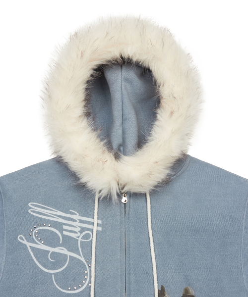 L21 SNOW FUR HOOD ZIP-UP