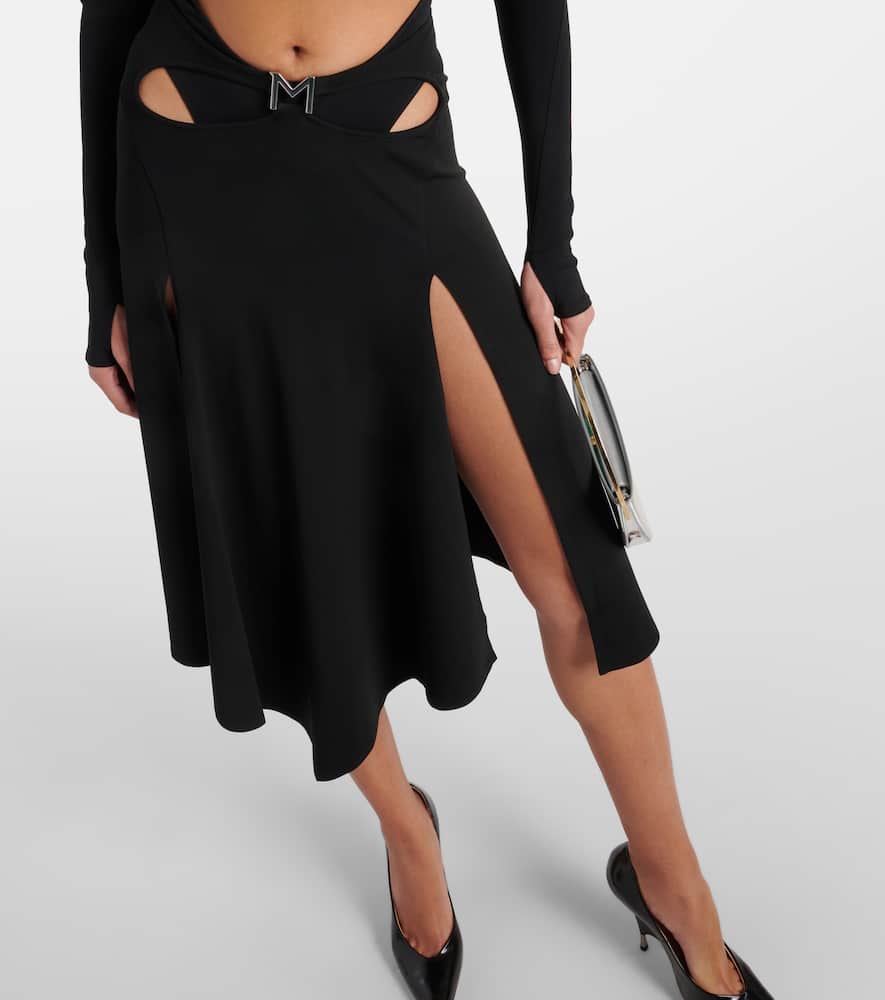 Logo asymmetric midi skirt
