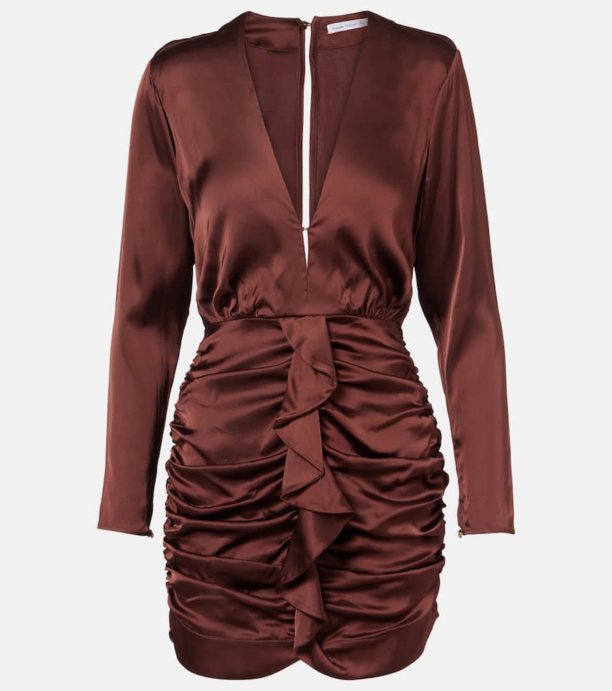 Ruffled satin minidress
