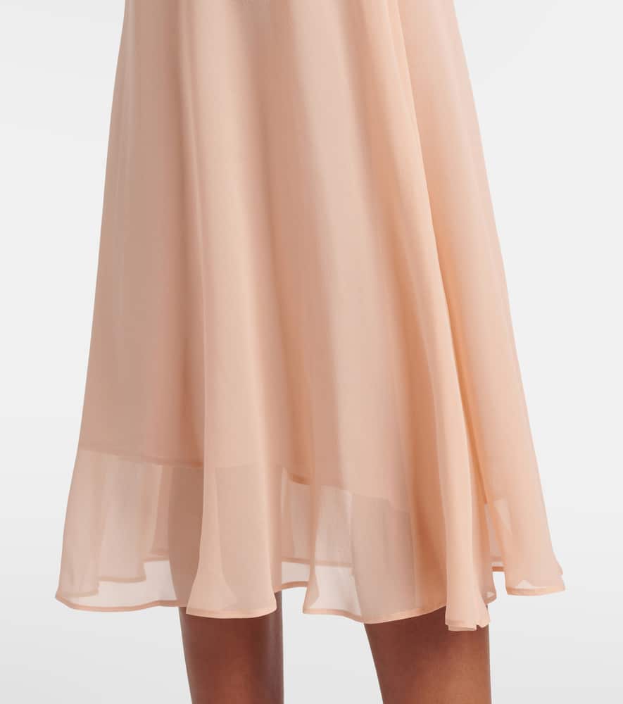 Georg feather-trimmed midi dress