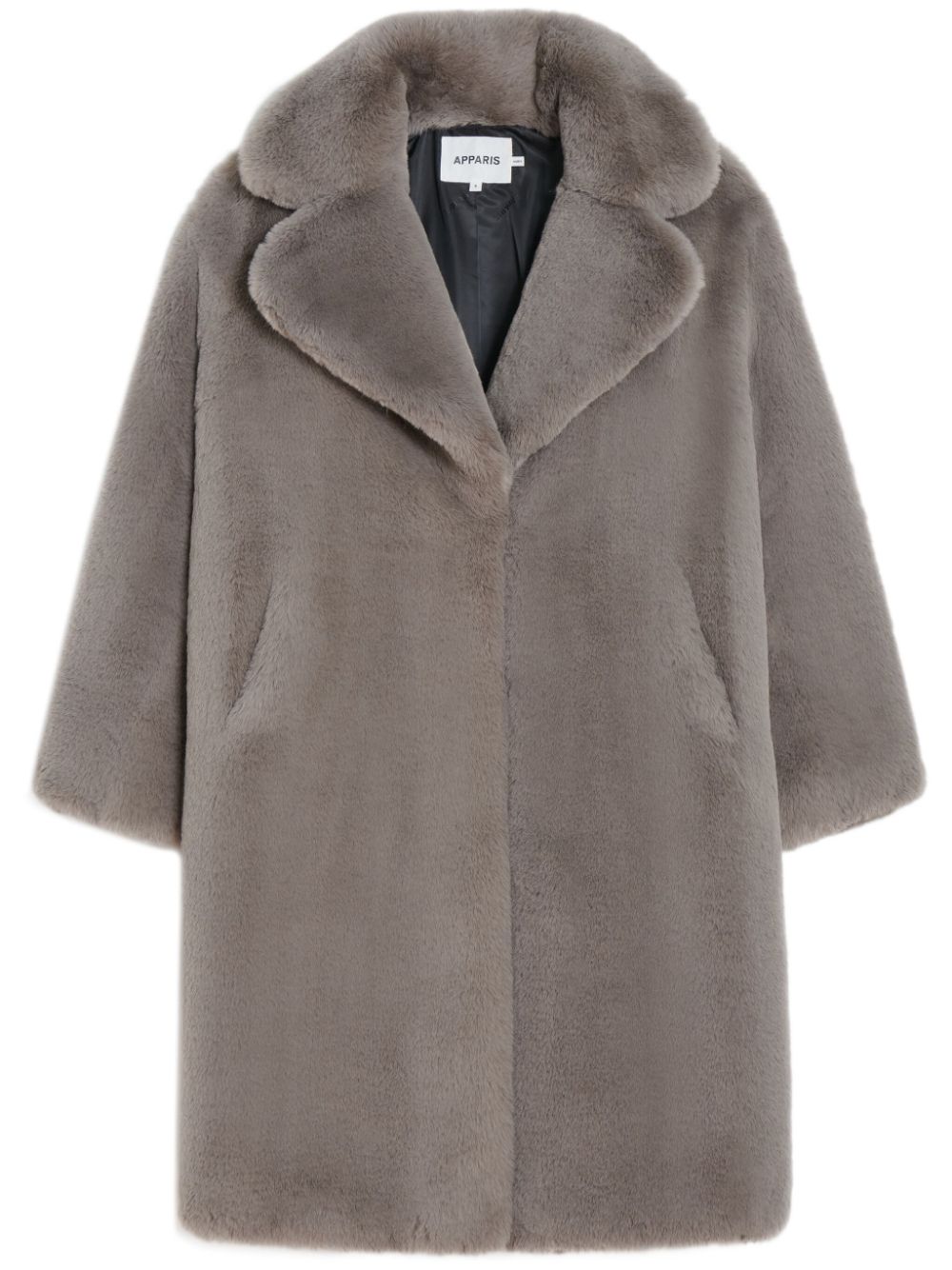 Steffi wide-lapels faux-fur coat - Blue