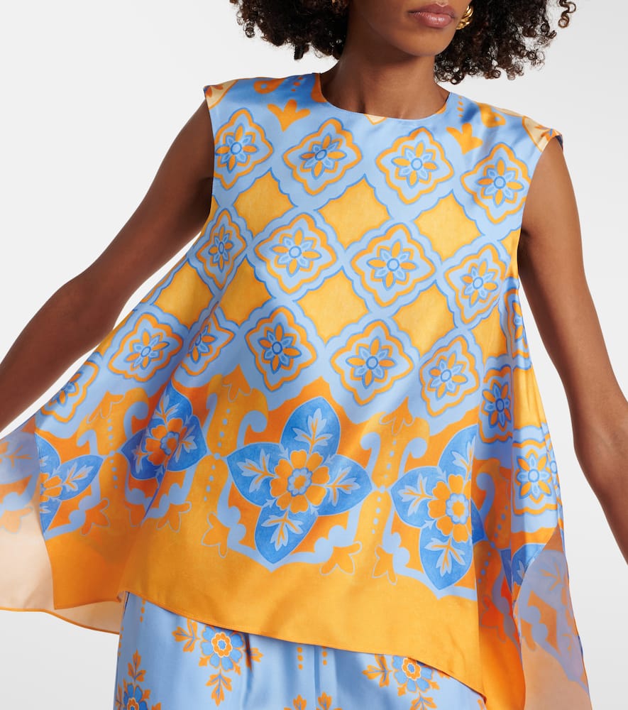 San Carlo printed silk twill top