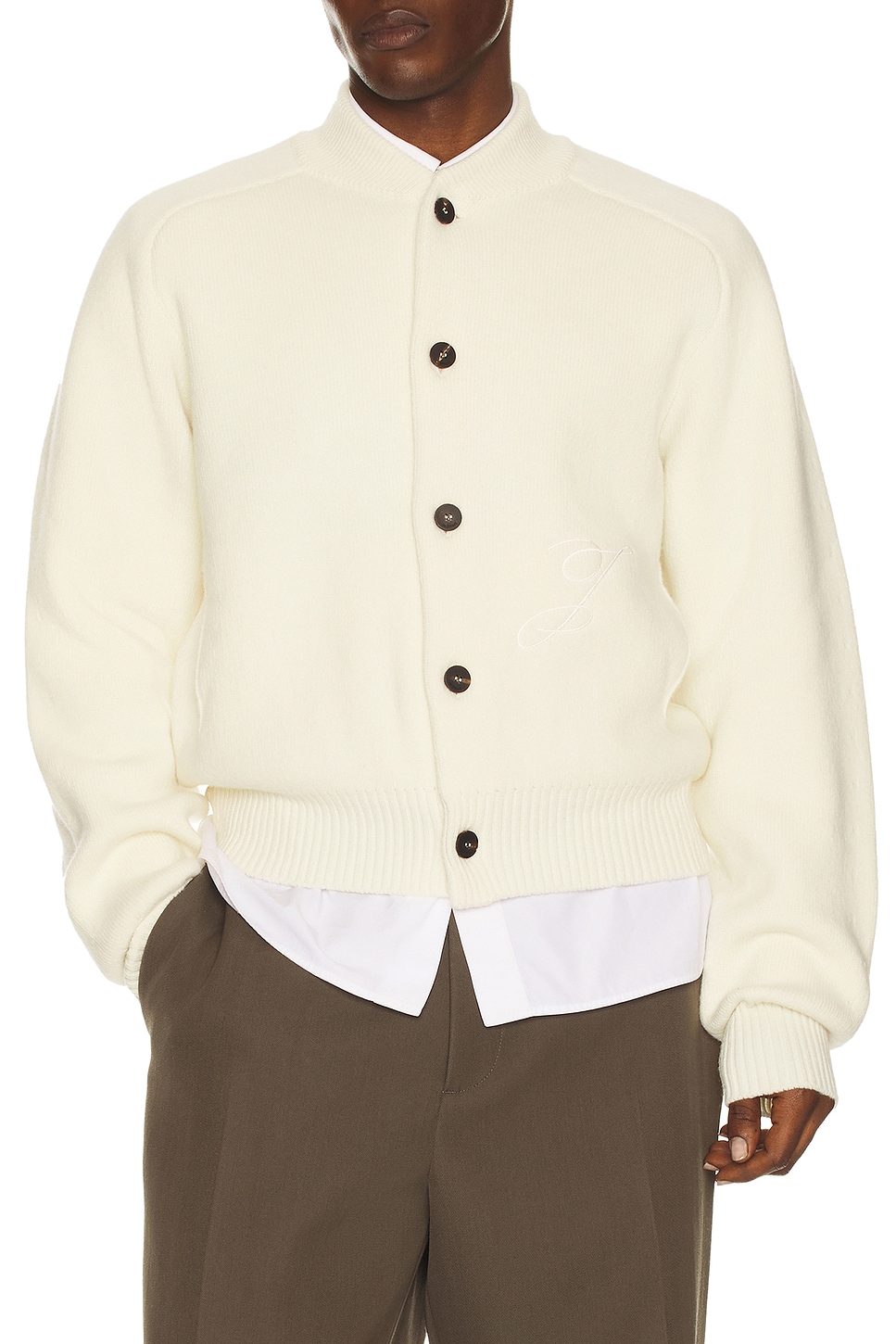 JACQUEMUS Le Cardigan Pallone in Off White - White. XS also in
