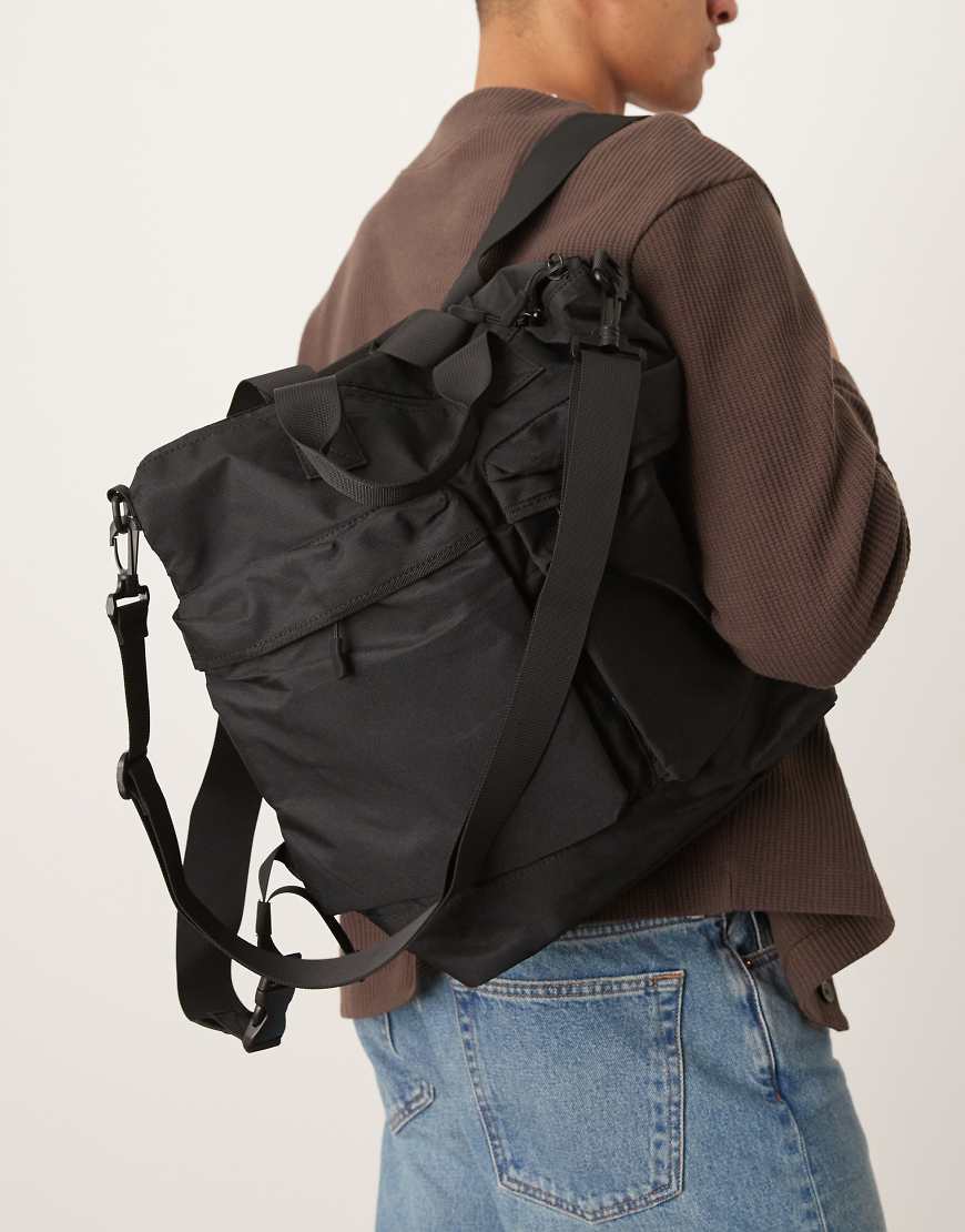 Mango double pocket backpack in black