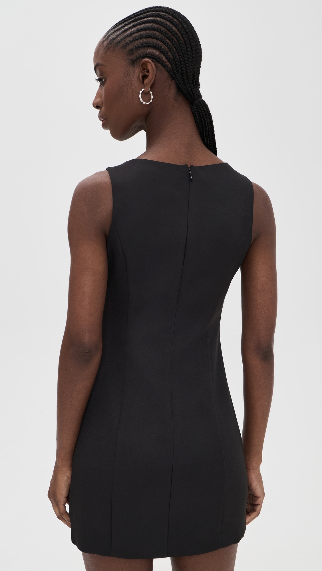 Bow Slit Mini Dress Black
