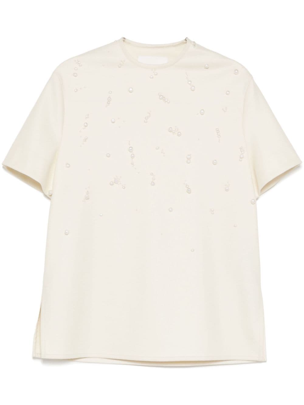 Faux-pearl T-shirt - Neutrals