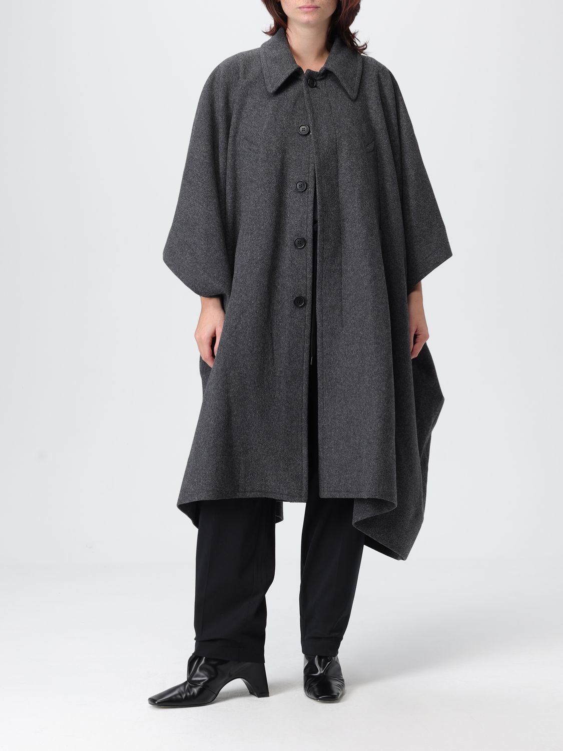 Drawstring tailoring wool trousers - Black