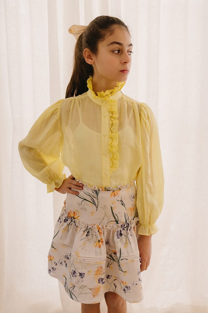 Petite Amalie Embroidered linen shirt