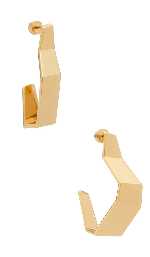 Bevza Broken Shape Earrings in Metallic Gold