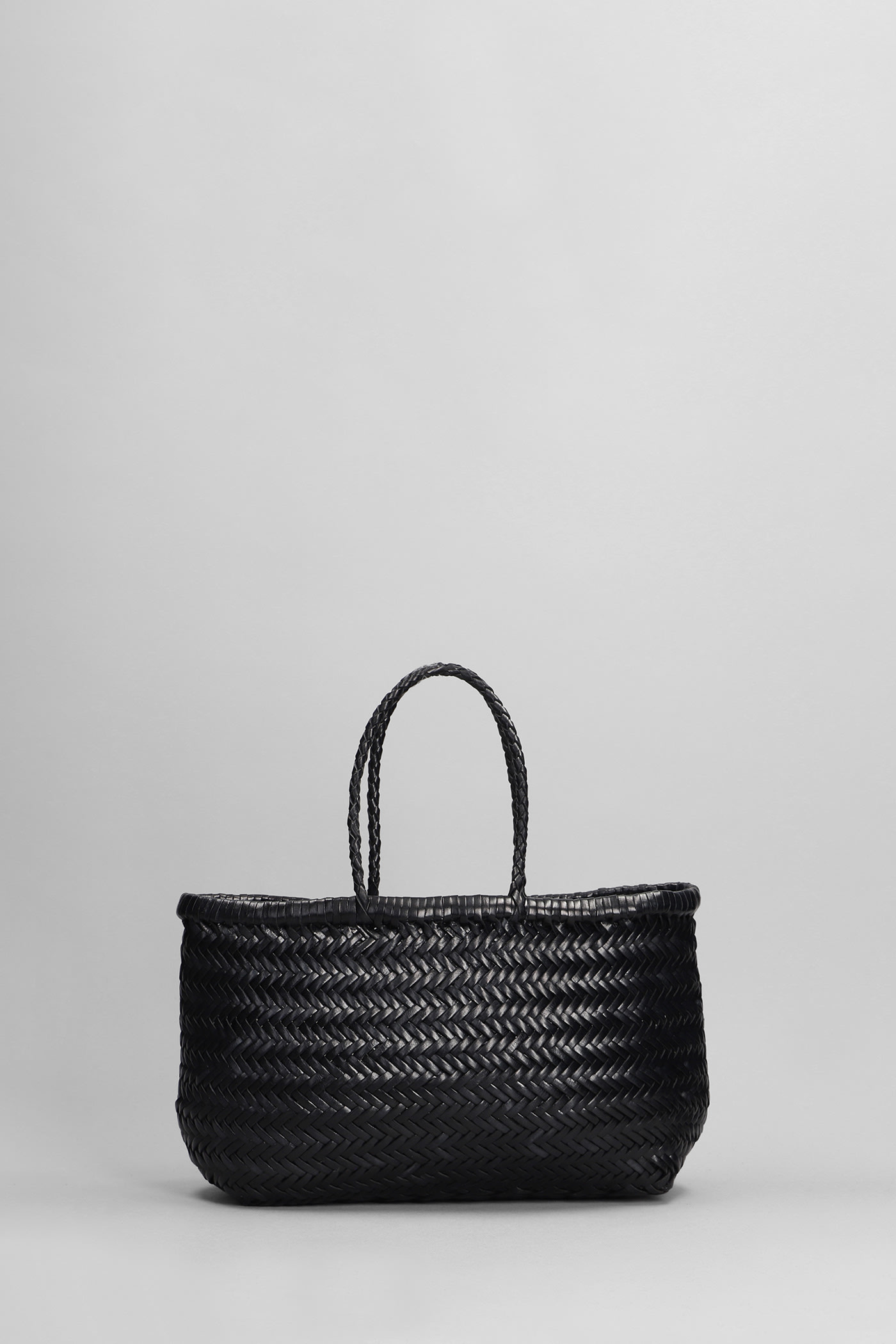 Triple Jump Mini Hand Bag In Black Leather