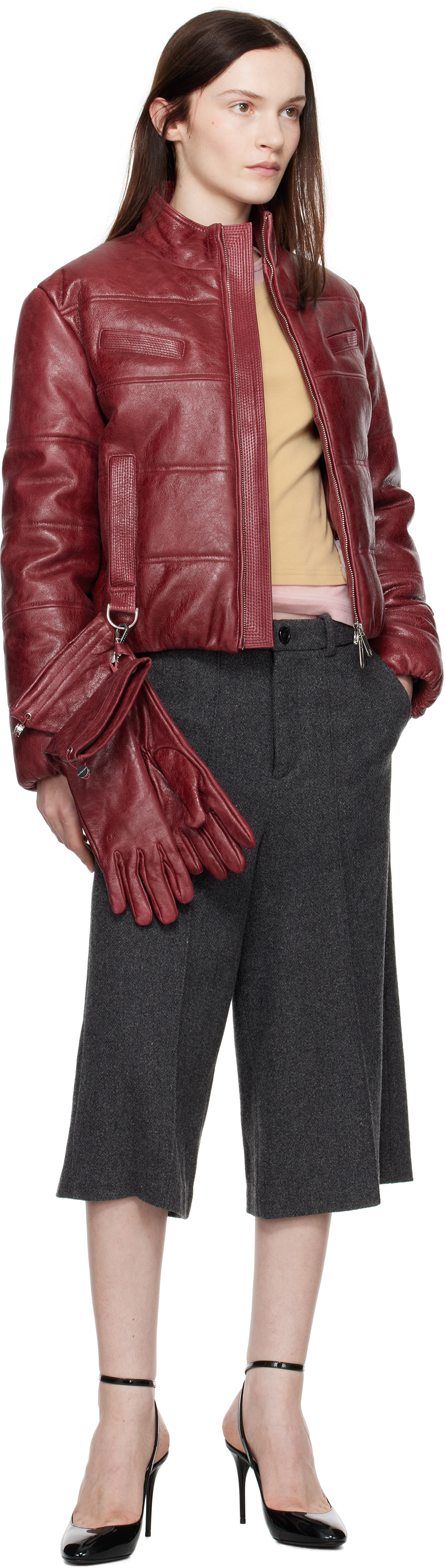 Saks Potts Pink Franklin Leather Jacket