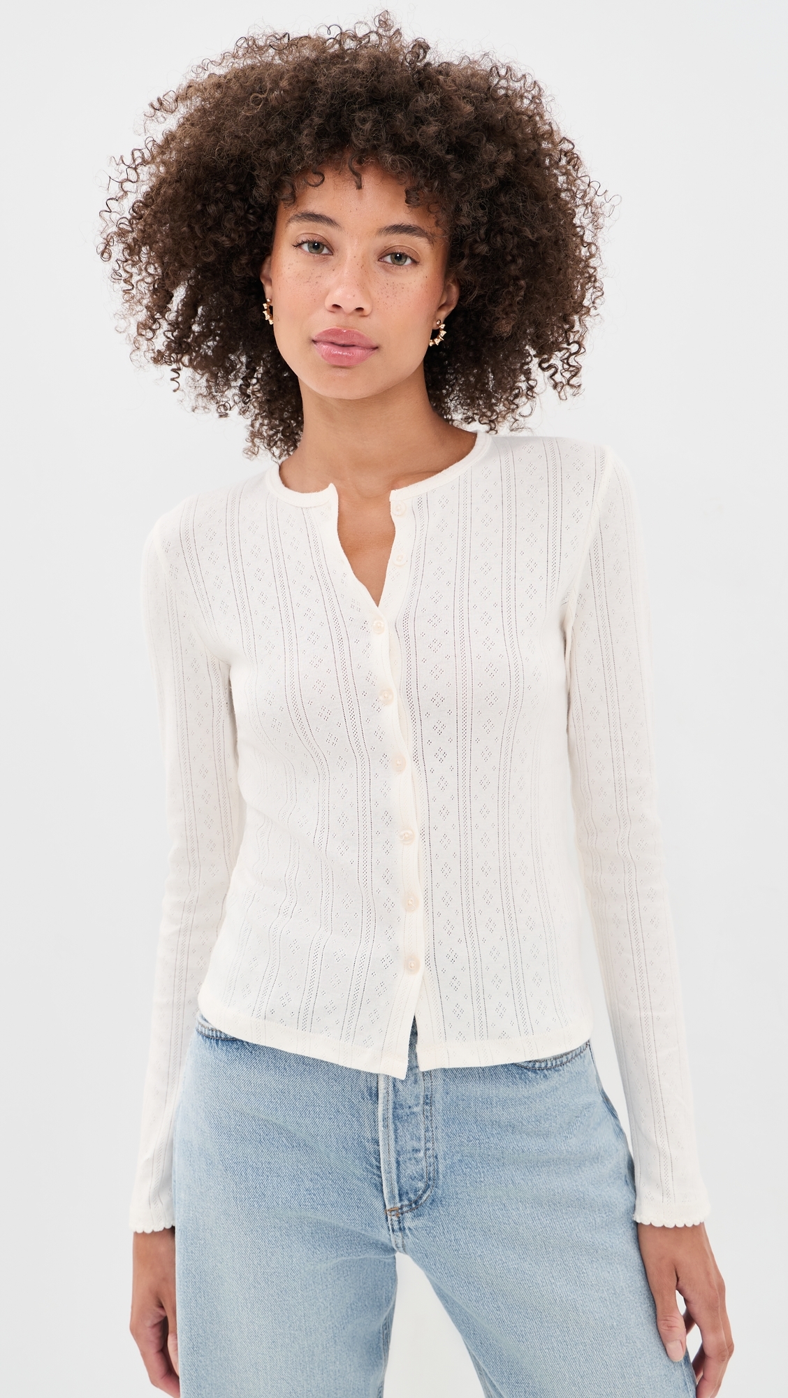 Stargazer Pointelle Cardigan Cloud Dancer