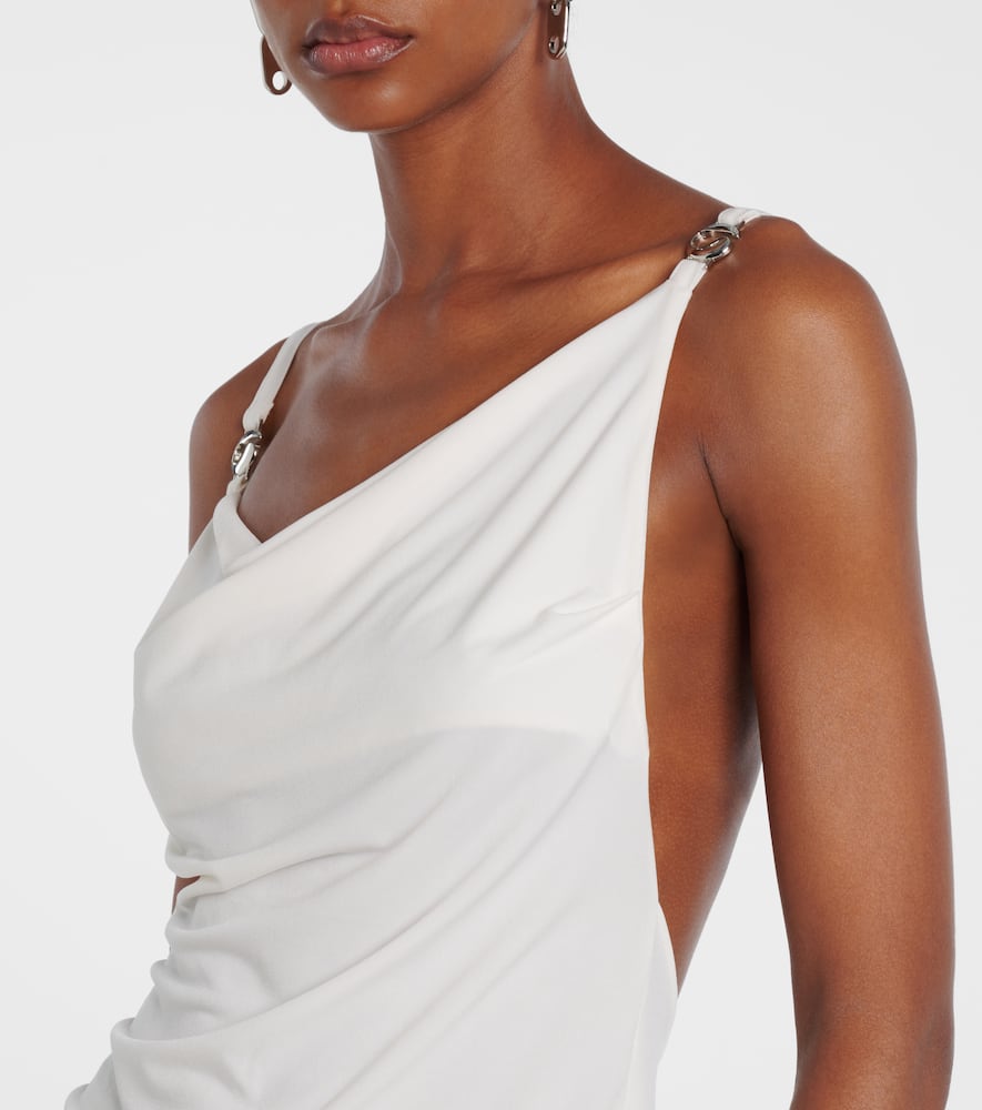 Draped open-back jersey maxi dress