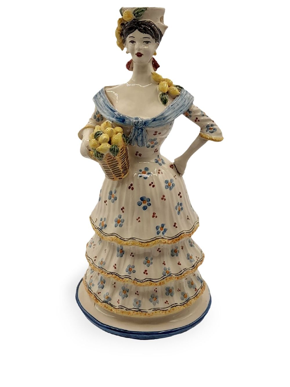 Lemon Woman porcelain candle holder - Multicolour