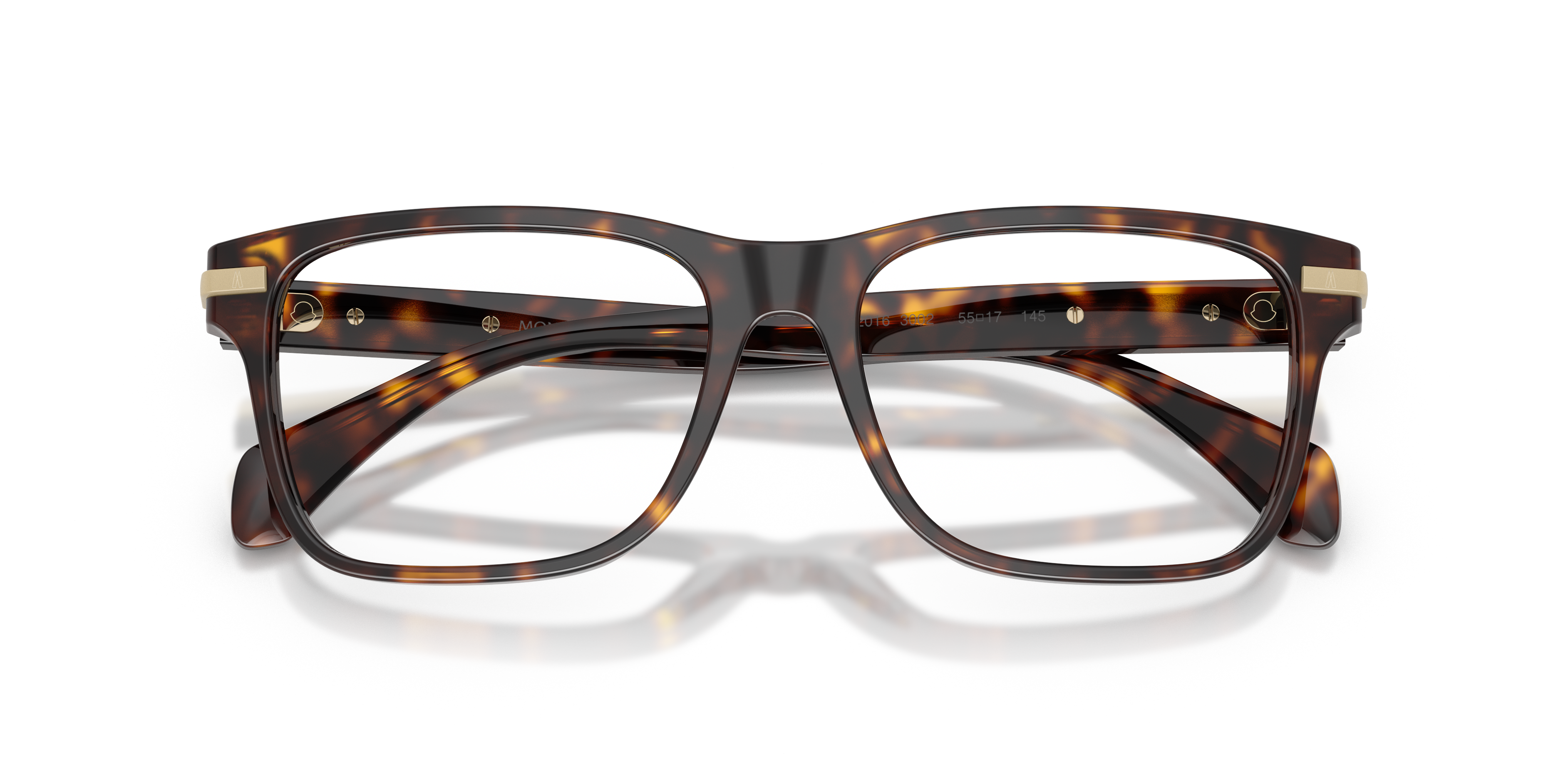 Moncler Unisex Moncler ME2016 3002 Optical frames Acetate Turtle Transparent Pillow Norma