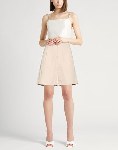 Woman Shorts & Bermuda Shorts Beige Size M Cotton, Polyester