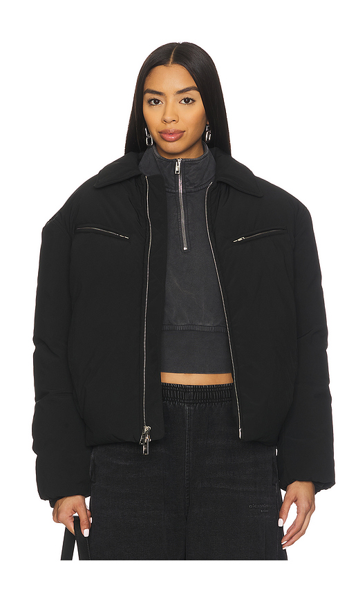 Alexander Wang Moto Puffer Jacket in Black. S. Also in
