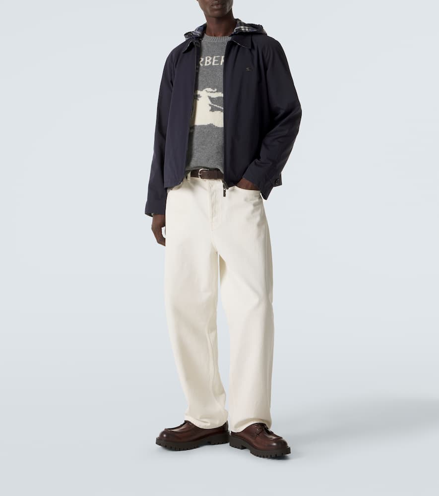 Check cotton blouson jacket