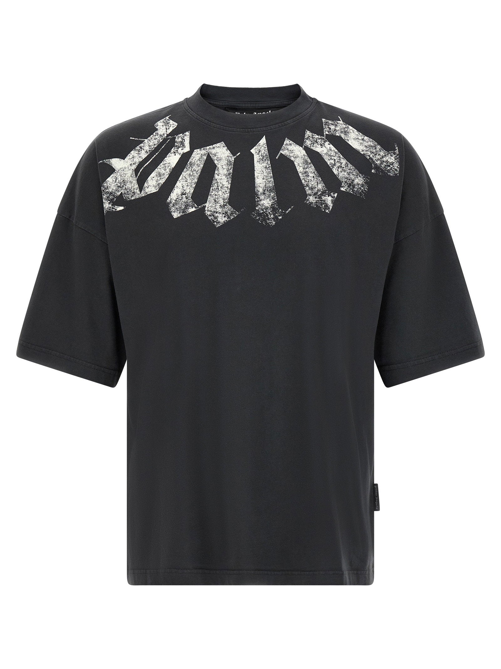 Craquelé Gothic Print T-shirt — Black